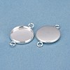 201 Stainless Steel Cabochon Connector Settings STAS-F191-15S-E-2