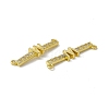 Rack Plating Brass Micro Pave Clear Cubic Zirconia Connector Charms KK-C007-37G-W-3