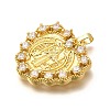 Religion Themed Rack Plating Brass Micro Pave Cubic Zirconia Pendants KK-L226-007G-15-2