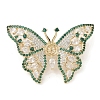 Butterfly Brass Cubic Zirconia Brooches JEWB-Q013-04G-1