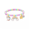 5Pcs 5 Style Candy Color Acrylic Round Beaded Stretch Bracelets Set BJEW-JB08675-4