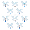 10Pcs Angel Glass & Alloy Pendant Decorations PALLOY-AB00155-1