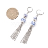 Handmade Flower Printed Porcelain Ceramic Beads Leverback Earrings EJEW-JE06893-4