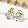 304 Stainless Steel Two Tone Stud Earrings EJEW-A124-01E-1