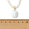 Adjustable Baroque Natural Keshi Pearl Pendant Natural Pearl Rice Beaded Lariat Necklaces for Women NJEW-JN06343-02-4