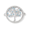 Brass Micro Pave Cubic Zirconia Tree of Life Connector Charms KK-C086-10P-1