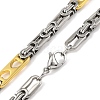 201 Stainless Steel Heart Byzantine Chain Necklace NJEW-F22-39C-GP-2