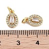 Brass Micro Pave Cubic Zirconia Charms KK-C051-04G-04-3