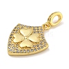 Rack Plating Brass Micro Pave Cubic Zirconia Pendants KK-I718-10G-05-2