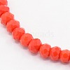 Opaque Solid Color Crystal Glass Faceted Rondelle Beads Strands GLAA-F025-A08-1