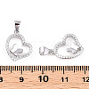 Rhodium Plated 925 Sterling Silver Micro Pave Clear Cubic Zirconia Pendants STER-T007-48P-3