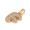 Brass Micro Pave Cubic Zirconia Pendants KK-C076-29F-G01-2