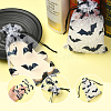 Halloween Theme Bat Printed Organza Drawstring Bags ABAG-WH20021-006D-3