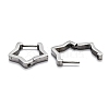 Tarnish Resistant 304 Stainless Steel Star Huggie Hoop Earrings STAS-J033-06P-3
