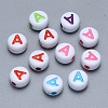 Craft Acrylic Horizontal Hole Letter Beads X-SACR-S201-11A-1