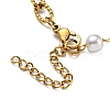 Ion Plating(IP) 304 Stainless Steel Paperclip & Plastic Pearl Beaded Chain Bracelet BJEW-E088-04G-3