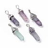 Natural Colorful Fluorite Pointed Pendants G-K329-68P-1