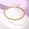 Round Brass Beaded Bracelets for Women BJEW-H640-04B-G-2