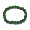 Natural TaiWan Jade Bead Stretch Bracelets X-BJEW-K212-A-019-2