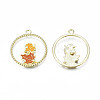 Autumn Theme Alloy Enamel Pendants X-ENAM-S115-195-3