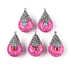 Tibetan Style Resin Pendants RESI-T022-16I-1