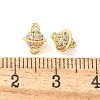 Brass Micro Pave Cubic Zirconia Connector Charms KK-U056-36G-3