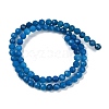 Natural Blue Agate(Dyed & Heated) Beads Strands G-R009-A02-01-3