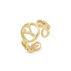 Brass Open Cuff Rings for Women RJEW-K289-01G-Y-4