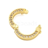 Rack Plating Brass Micro Pave Clear Cubic Zirconia Twister Clasps KK-F876-06G-02-2