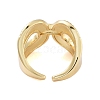 Rack Plating Teardrop Brass Micro Pave Cubic Zirconia Open Cuff Rings for Women RJEW-B064-02G-3