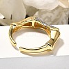 Brass Micro Pave Clear Cubic Zirconia Cuff Rings for Women RJEW-U035-06GP-3