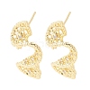 Brass Micro Pave Clear Cubic Zirconia Stud Earrings Findings KK-B179-12G-1
