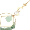 Natural Green Aventurine  Chip Beaded Hanging Suncatchers HJEW-TA00288-01-4