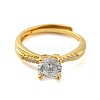 Clear Cubic Zirconia Adjustable Rings RJEW-L120-018G-05-2