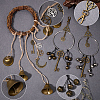 Rattan & Iron Witch Bells for Door Knob for Protection AJEW-CN0002-54-6