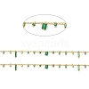 Brass Curb Chains with Glass Charms CHS-P016-24G-2