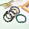 Natural & Synthetic Gemstone Beads Stretch Bracelst for Men Women BJEW-JB06703-3