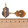 Natural Tiger Eye Pendants G-P628-05G-02-3