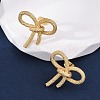 Rack Plating Brass Bowknot Stud Earrings for Women EJEW-F308-02G-1