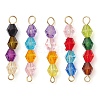 Rainbow Color Transparent Acrylic Bicone Beaded Connectors Charms PALLOY-JF02968-1