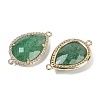 Natural Green Strawberry Quartz Faceted Teardrop Links G-B126-03G-07-2