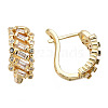 Cubic Zirconia Rectangle Hoop Earrings EJEW-N011-118A-1