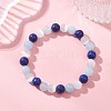 Dyed Natural Quartz & Sesame Jasper Beaded Stretch Bracelets for Women Men BJEW-JB13403-1