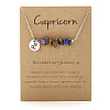 Natural Amethyst & Tiger Eye & Sodalite Chip & Alloy Constellation Pendant Necklaces WGB0CBC-05-1