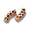 Spray Painted Leopard Print Opaque Acrylic Beads X-OACR-L013-036-2