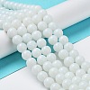 Opaque Solid Color Glass Round Beads Strands X-GLAA-F032-8mm-01-5