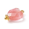 Cherry Quartz Glass Charms PALLOY-JF01863-05-4