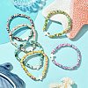 6Pcs Synthetic Turquoise Beads Stretch Bracelets BJEW-JB11406-3