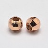 Rack Plating and Vacuum Plating Brass Round Faceted Spacer Beads X-KK-I598-26RG-RS-1