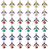 36Pcs 6 Colors Angel Glass Pendants PALLOY-CA00009-1